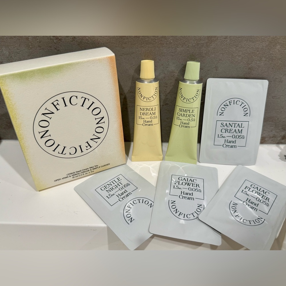 Nonfiction Citrus Hand Cream Mini Special Set Of 2 & variety samples & pouch